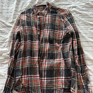 Plaid Men's Shirt - Black, Red, and White